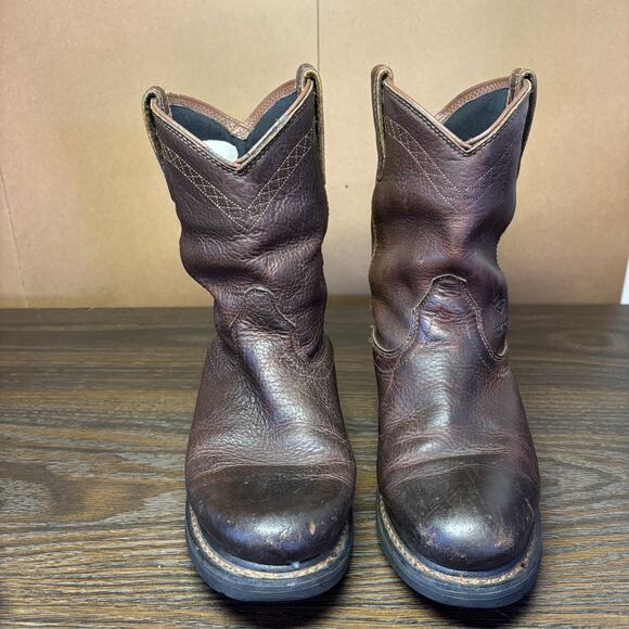 Ariat Sierra Work Boots Mens 8D Brown Leather Waterproof 10002385 Slip Resistant